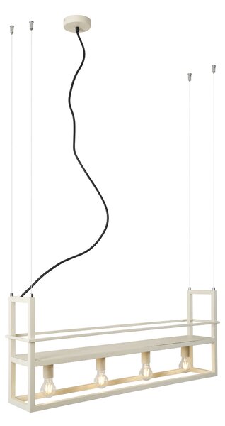 Industrialna lampa wisząca beżowa 4-punktowa - Cage Rack