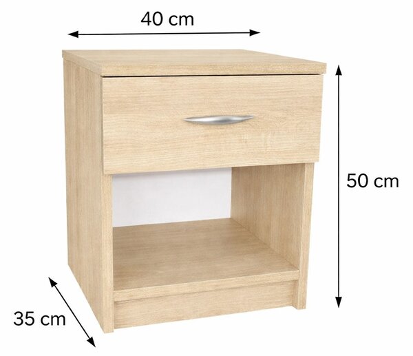 Szafka nocna LOFT 40 szafka nocna 40 cm z szufladą dąb sonoma lub dąb artisan