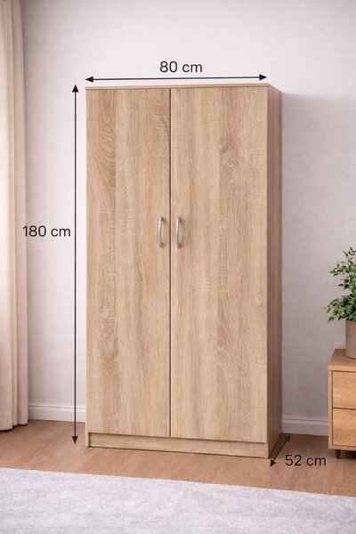Szafa LOFT 2D szafa dwudrzwiowa 80 cm dąb sonoma lub dąb artisan