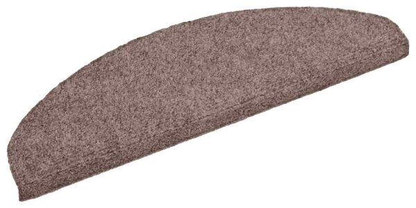 Maty na schody samoprzylepne 15 szt. 65x21x4 cm jasnobrązowe półokrągłe duże