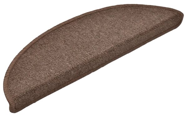 Maty na schody 15 szt. 56x17x3 cm Brąz kawowy Półokrągły
