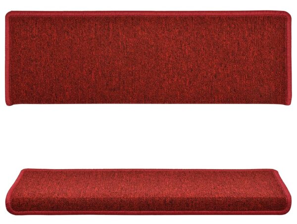 Maty na schody 15 szt. 65x21x4 cm Czerwone prostokątne krawędzie