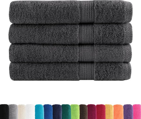 Ręczniki premium, SOLUND, 4 szt., antracytowe, 80x200 cm, 600 g/m²