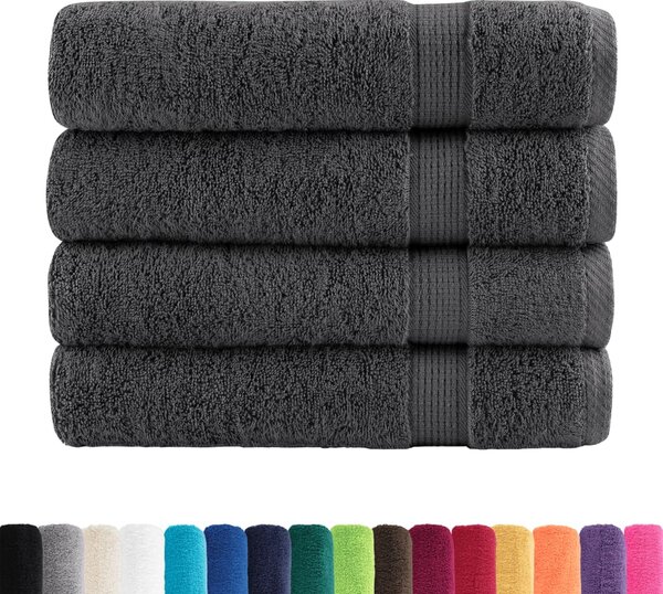 Ręczniki premium, SOLUND, 4 szt., antracytowe, 100x150 cm, 600 g/m²