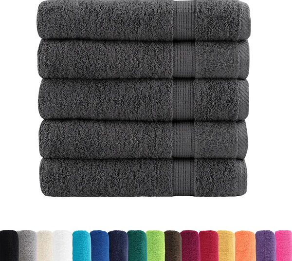 Ręczniki premium, SOLUND, 25 szt., antracytowe, 70x140 cm, 600 g/m²
