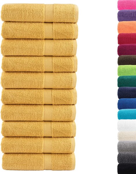 Ręczniki premium, SOLUND, 10 szt., złote, 50x100 cm, 600 g/m²