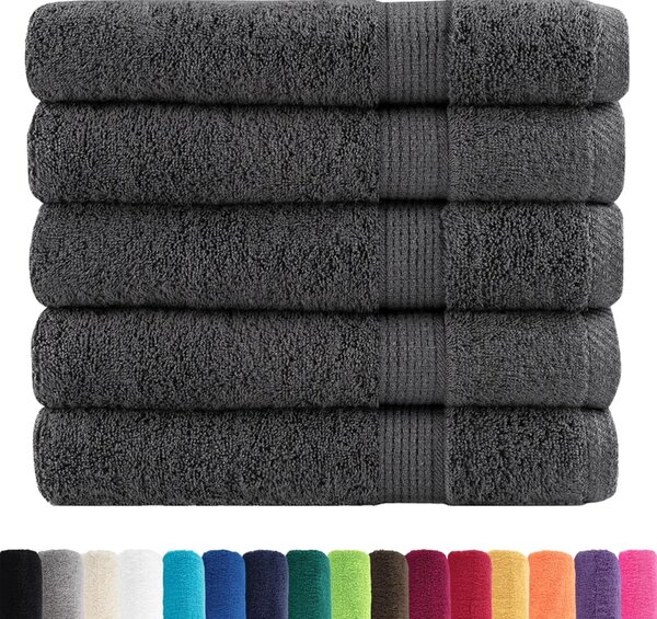 Ręczniki premium, SOLUND, 25 szt., antracytowe, 80x200 cm, 600 g/m²