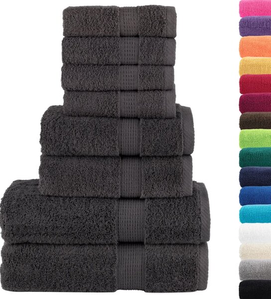 8-cz. zestaw ręczników premium SOLUND, antracytowy, 600 g/cm²