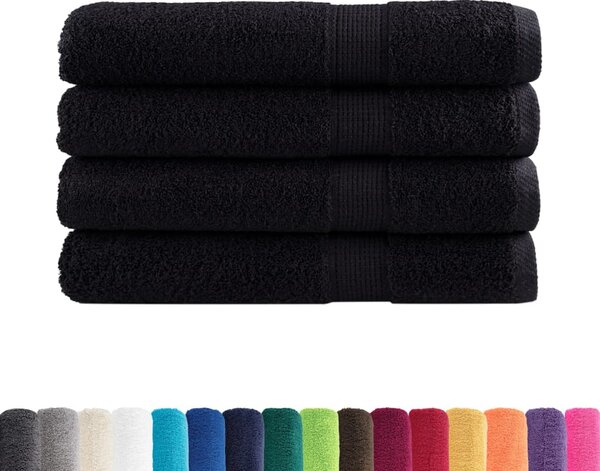 Ręczniki premium SOLUND, 4 szt., czarne, 80x200 cm, 600 g/cm²