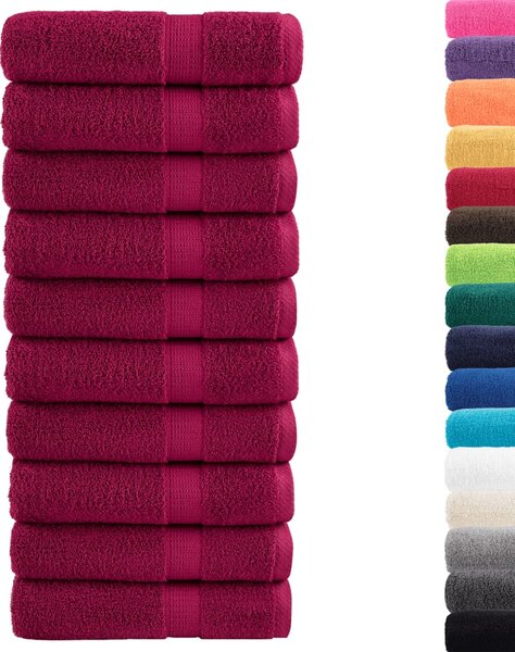Ręczniki premium, SOLUND 10 szt., bordowe, 100x150 cm, 600 g/m²
