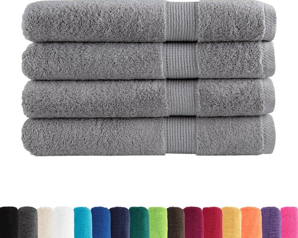 Ręczniki premium, SOLUND, 4 szt., szare, 100x200 cm, 600 g/m²