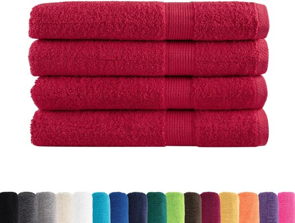 Ręczniki premium SOLUND, 4 szt., czerwone, 80x200 cm, 600 g/cm²
