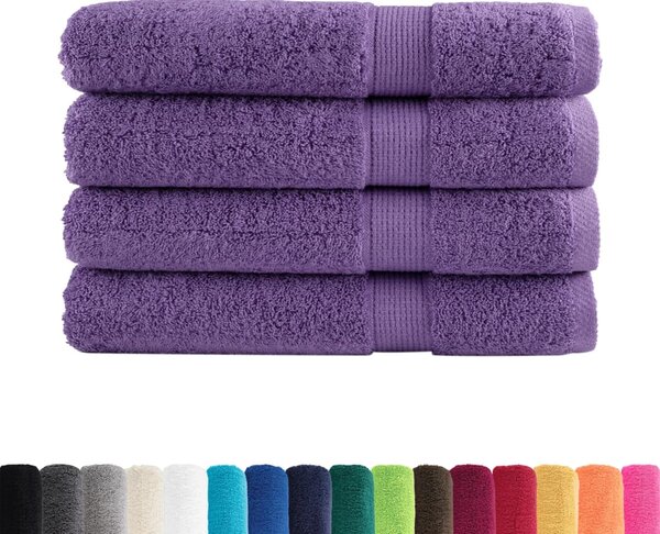 Ręczniki premium SOLUND 4 szt., fioletowe, 80x200 cm, 600 g/cm²