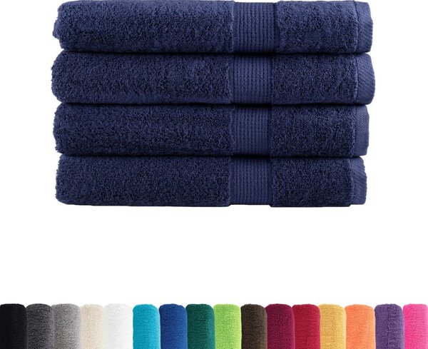 Ręczniki premium, SOLUND, 4 szt., granatowe, 80x200 cm, 600 g/m²