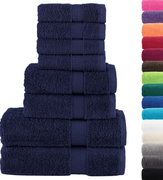 8-cz. zestaw ręczników premium SOLUND, granatowy, 600 g/cm²