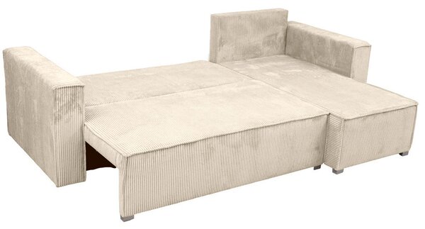Rozkładana narożna sofa SMART COSARO kremowa, dwustronna + 2 poduszki GRATIS
