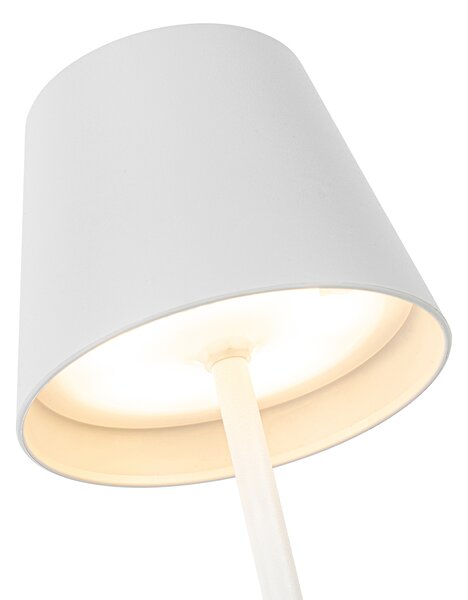 Zestaw 2 lamp stołowych białych ze ściemniaczem i funkcją ładowania - Murdock
