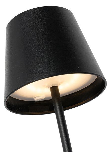 Zestaw 2 lamp stołowych czarnych ze ściemniaczem i akumulatorem - Murdock