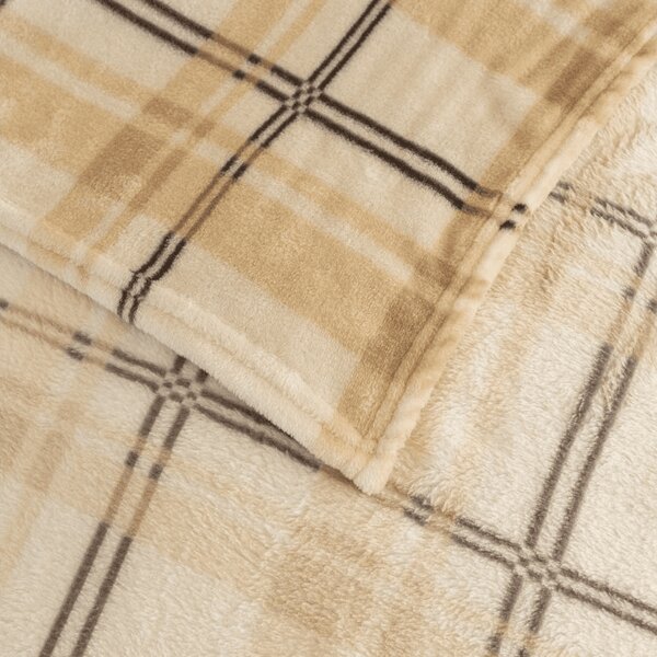 Mikropluszowy koc PLAID, kremowy Rozmiar: 150 x 200 cm