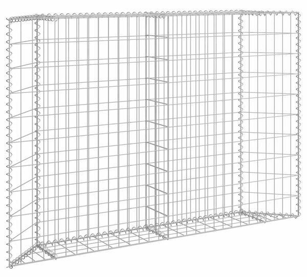 Podniesiona rabata gabionowa, trapezowa, stal, 150x20x100 cm