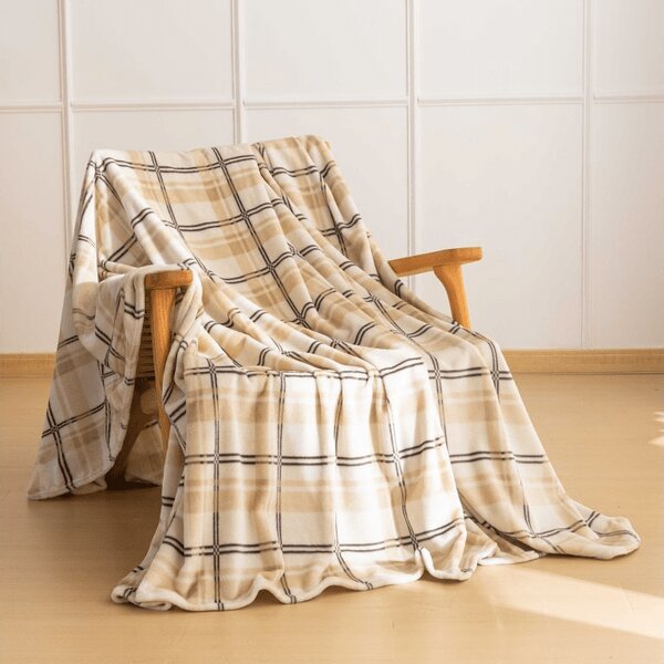 Mikropluszowy koc PLAID, kremowy Rozmiar: 150 x 200 cm