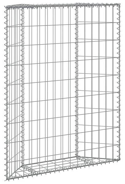 Podniesiona rabata gabionowa, trapezowa, stal, 80x20x100 cm