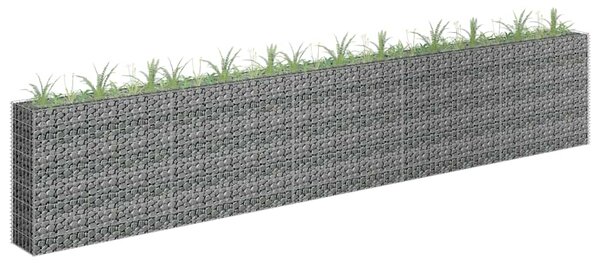 Podwyższona donica gabionowa, galwanizowana stal, 450x30x90 cm