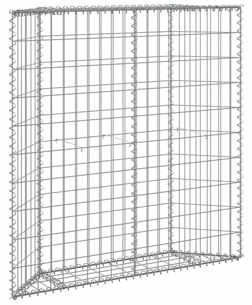 Podniesiona rabata gabionowa, trapezowa, stal, 100x20x100 cm