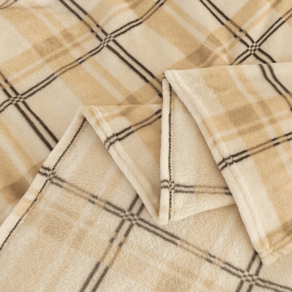 Mikropluszowy koc PLAID, kremowy Rozmiar: 150 x 200 cm