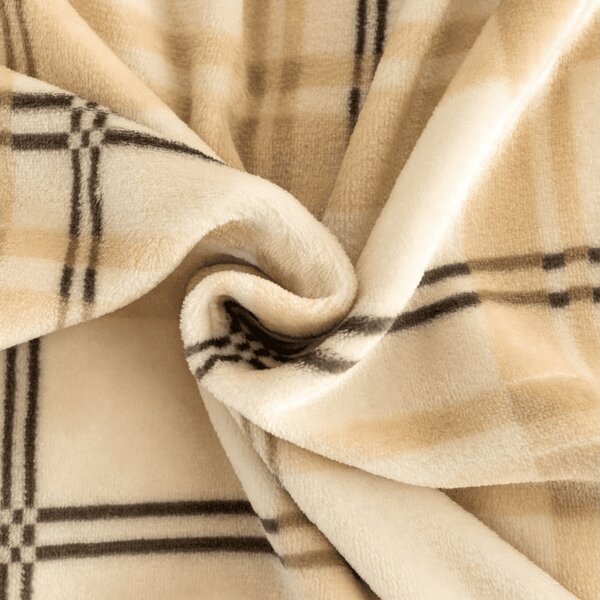 Mikropluszowy koc PLAID, kremowy Rozmiar: 150 x 200 cm