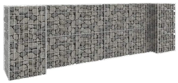 Donica gabionowa w kształcie H, drut stalowy, 260x40x80 cm