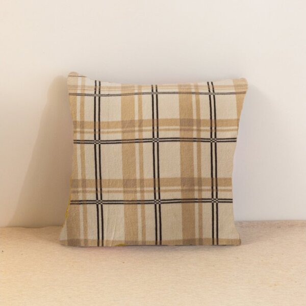 Mikropluszowa poszewka na poduszkę PLAID 45x45 cm, kremowy