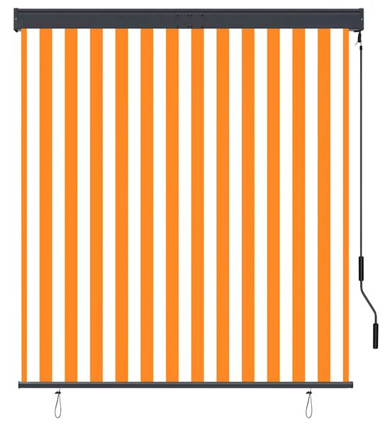Roleta zewnętrzna, 140x250 cm, biało-pomarańczowa