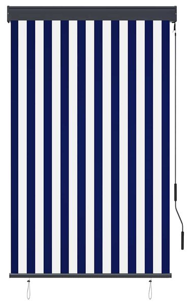 Roleta zewnętrzna, 100x250 cm, niebiesko-biała