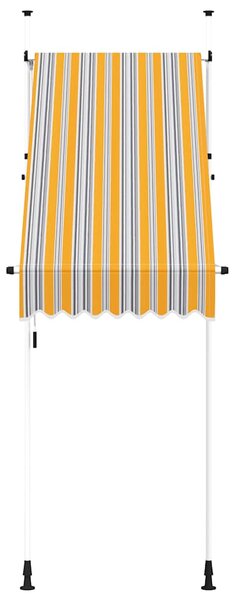 Markiza zwijana ręcznie, 100 cm, żółto-niebieskie pasy