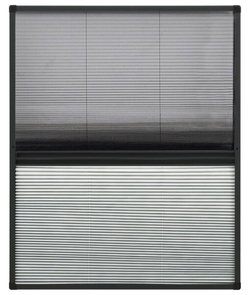 Plisowana moskitiera okienna z roletą, aluminium, 80x100 cm