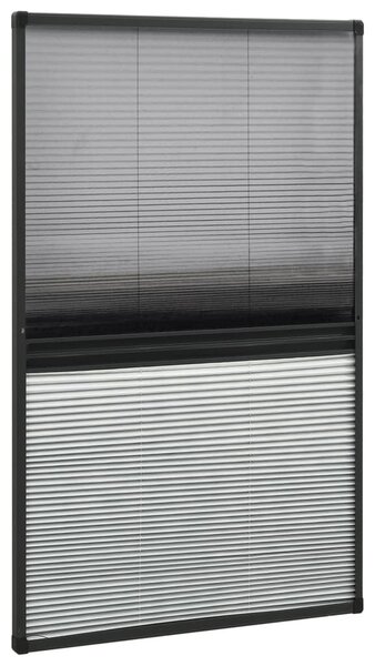 Plisowana moskitiera okienna z roletą, aluminium, 80x160 cm