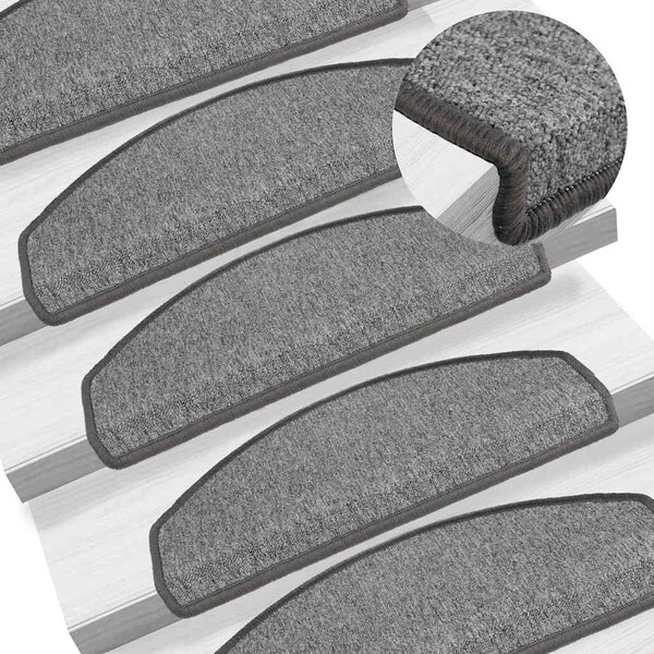 Maty na schody 10 szt. 65x24x4 cm Ciemnoszare Półokrągłe Duże