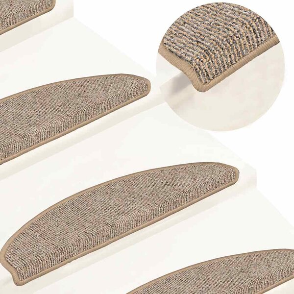 Maty na schody 15 szt. 65x21x4 cm Brązowe półokrągłe duże