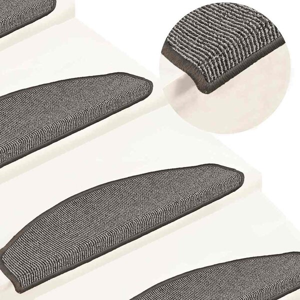 Maty na schody 15 szt. 65x21x4 cm Szare półokrągłe duże