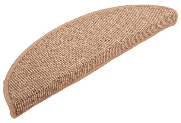 Maty na schody 15 szt. 56x17x3 cm Jasnobrązowe półokrągłe