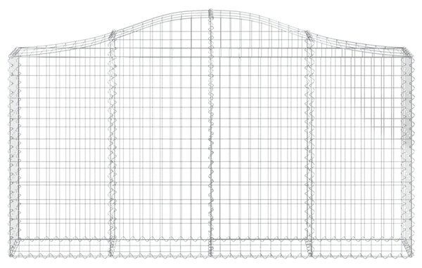 Łukowaty kosz gabionowy, 200x30x100/120cm, galwanizowane żelazo