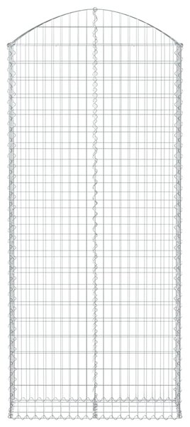Łukowaty kosz gabionowy 100x30x220/240 cm, galwanizowane żelazo