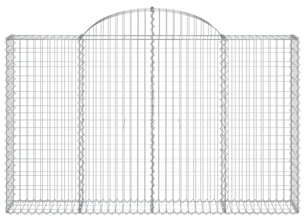 Łukowaty kosz gabionowy 200x30x120/140 cm, galwanizowane żelazo