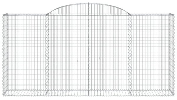Łukowaty kosz gabionowy 300x50x140/160 cm, galwanizowane żelazo