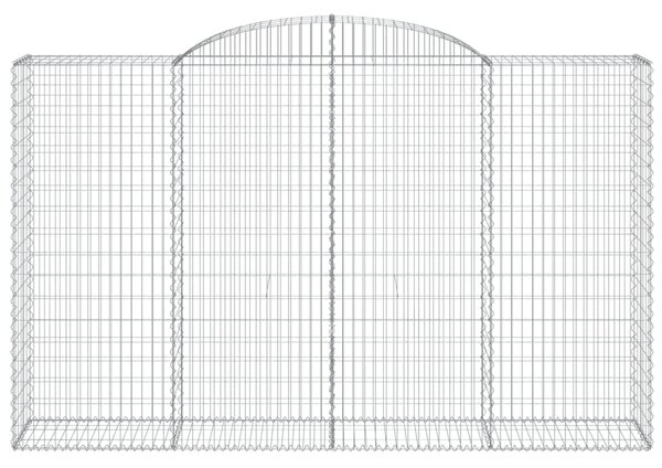 Łukowaty kosz gabionowy 300x50x180/200 cm, galwanizowane żelazo