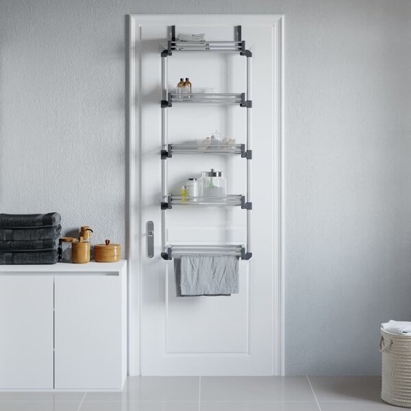 Organizer na drzwi z 5 półkami, 52x20x135 cm, aluminium