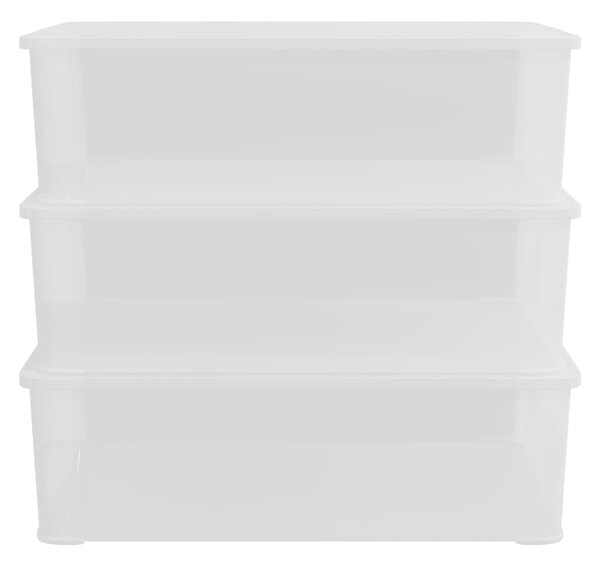 Plastikowe pojemniki do przechowywania, 3 szt, 25L, sztaplowane