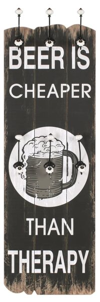 Wieszak ścienny na odzież wierzchnią, 6 haczyków, 120x40 cm
