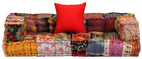 Puf modułowy, 2-osobowy, patchwork, tkanina